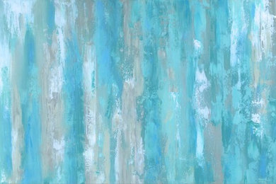 Abstract canvas prints featuring teal blue