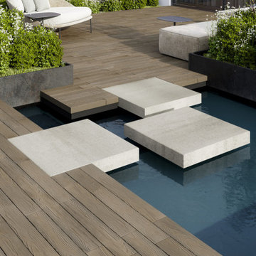 2021 Backyard Landscaping Ideas | Wood Imitation Pool Patio