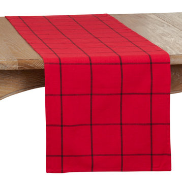 Large Paid Design Long Table Runner, Red