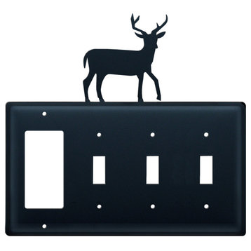 Single GFI and Triple Switch Cover, Deer