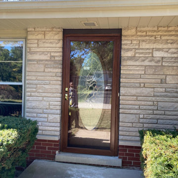After -Full Oval Steel Entry W/Matching Full View Aluminum Storm Door