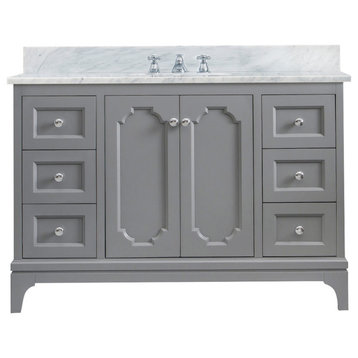 Queen 48 In. Marble Countertop Vanity in Cashmere Grey with Classic Faucet