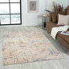 Alistaire Ivory/Multi Abstract Modern High-Low Area Rug, 4' X 6'
