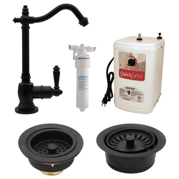 Instant Hot Water Dispenser, Tank, Filter and Flanges, Matte Black