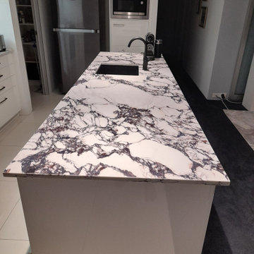 Calacatta Viola Stone Benchtop Installation - Luxury Kitchen Feature