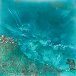 "Down by the Sea", 20"X 20" X 1 1/2" on cradled wood - Mixed Media Art