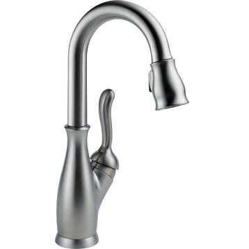 Delta Leland Single Handle Pull-Down Bar / Prep Faucet, Arctic Stainless