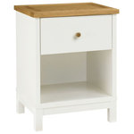 Bentley Designs - Atlanta 2-Tone Painted Furniture 1-Drawer Bedside Cabinet - Atlanta Two Tone 1 Drawer Bedside Cabinet features simple clean lines and a timeless style. The range is available in two tone, white painted or natural oak options, to suit any taste. Also manufactured with intricate craftsmanship to the highest standards so you know you are getting a quality product.