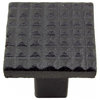 Black Wrought Iron Cabinet Knob Pull Square Grid Design with Hardware Pack of 2