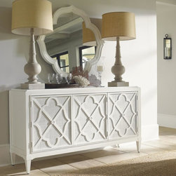 Ivory Key Hawkins Point Buffet With Woven Raffia Doors - Products