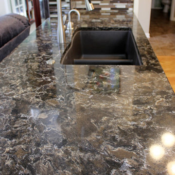 Cambria Laneshaw Countertop, Crystal Shores Mosaic Tile Backsplash ~ Brunswick