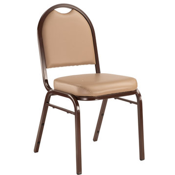 NPS 9200 Series 35" Metal and Vinyl Stack Chair in French Beige/Mocha