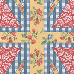 Momeni - Madcap Cottage by Momeni Summer Garden Think Of England Multi Area Rug - Anglophiles are sure to swoon over the patriotic pattern play of this indoor area rug. Hand hooked from natural wool fibers, the Union Jack flag gets a garden-inspired update, its iconic stripes reimagined in blue gingham check, strawberry flowers and traditional red botanical motifs. The artful pairing of symmetry with organic themes illustrate the wit and whimsy of the Madcap Cottage by Momeni collection, creating a charming textile design that exudes modern attitude with a wink to the classical era. Bring the adventure home.