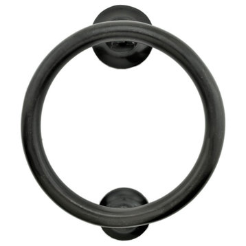 Oil Rubbed Bronze Circle Ring Door Knocker for Front Door Entry 5 Inch
