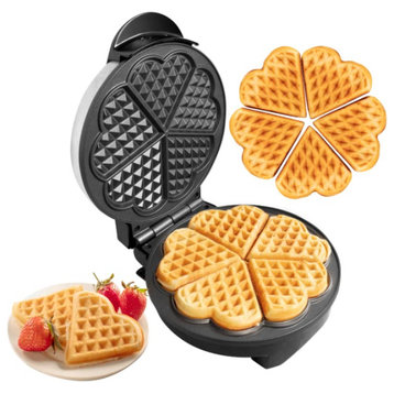 Heart Waffle Maker - Makes 5 Heart-Shaped Waffles for Christmas Holiday