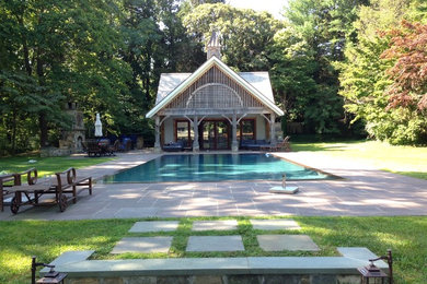 Pool - mid-century modern pool idea in New York