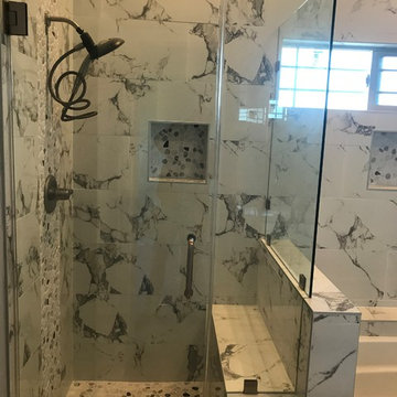 Bathroom Remodel with Blue Accent Tile