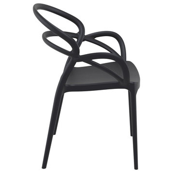 Compamia Mila Set of 2 Dining Arm Chair, Black