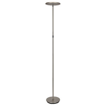 Bright Sky LED Torchiere Floor Lamp, Brushed Nikel