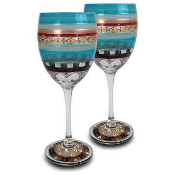 Mosaic Carnival Wine Glasses, Set of 2