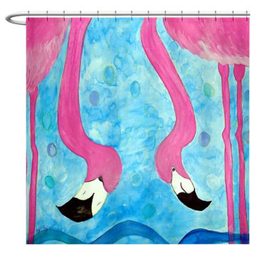 Flamingo Flirt Shower Curtain