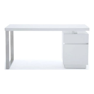 A33 Modern Office Desk by J&M in White Matte