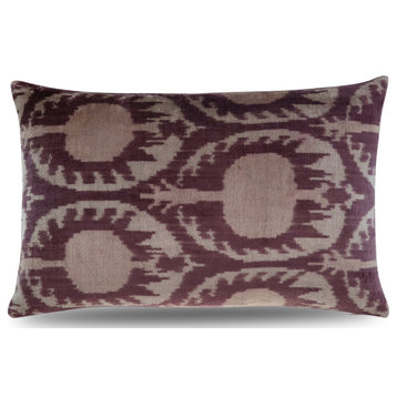 Canvello Decorative Brown BeigeThrow Pillow Down Feather Filled 16"x24"