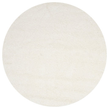 Safavieh California Shag Collection SG151 Rug, White, 6'7" Round