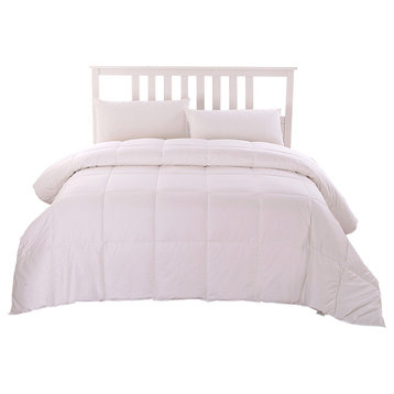 Cottonpure Sustainable Cotton Filled Breathable Hypoallergenic Comforter, Twin