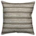 DDCG - Taupe Box and Dash Pattern Spun Poly Pillow, 18"x18" - This polyester pillow features a taupe box and dash pattern design to help you add a stunning accent piece to  your home. The durable fabric of this item ensures it lasts a long time in your home.  The result is a quality crafted product that makes for a stylish addition to your home. Made to order.