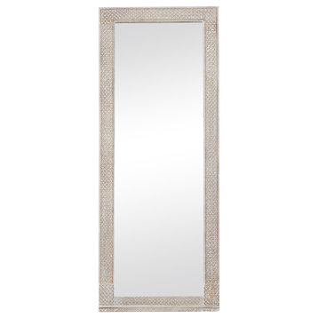 Traditional White Wood Wall Mirror 560245