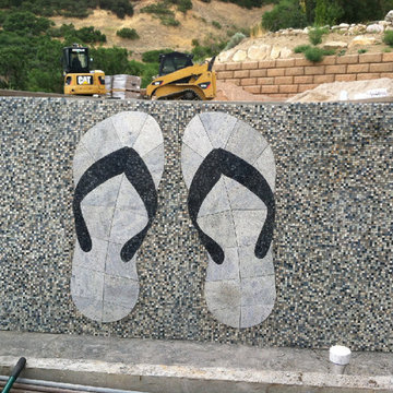 Negative Edge Pool with Custom Tile on Face of Negative Edge Wall