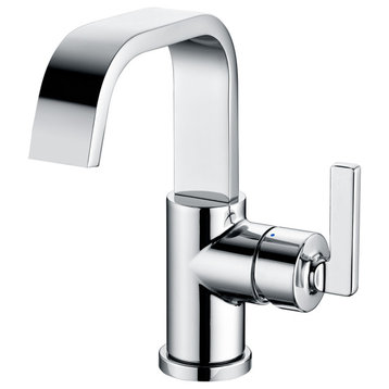Luxier BSH14-S Single-Handle Bathroom Faucet with Drain, Chrome