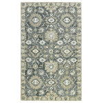 Amer Rugs - Romania Newburg Gray Hand-Hooked Wool Area Rug, 5'x8' - This lovely area rug in a classic floral pattern will be an exceptional addition to your home. It is hand-crafted with pride in India using 100% New Zealand wool, providing the highest level of comfort underfoot. Featuring a cotton backing to help prevent sliding and shifting, this rug is perfect for bedrooms, living rooms, and dining rooms alike.