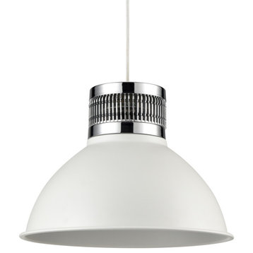 Herman Single LED Pendant, White, 12x7