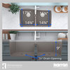 Karran Undermount Quartz 33" 50/50 Double Bowl Kitchen Sink, Concrete