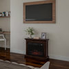 Mobile Electric Fireplace With Mantel, Brown