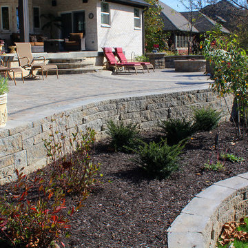 Outstanding Overlook Patio with Terraced Retaining Walls (Plainfield, IN)