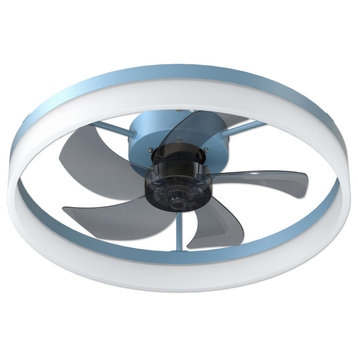Blue Ceiling Fans With Lights Dimmable LED
