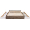 Prepac Select King 4-Post Platform Bed with 4 Drawers in Drifted Gray