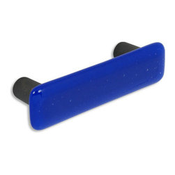 CKP - Art Glass Pull, Deep Cobalt Blue, Oil-Rubbed Bronze Base - Cabinet And Drawer Handle Pulls