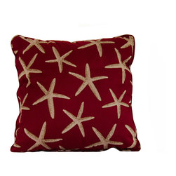 Red starfish throw pillow decorative cushion cover 20" - Decorative Pillows