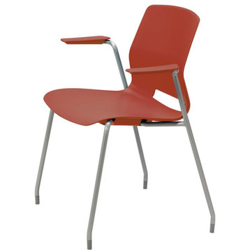 Olio Designs Lola Plastic Stackable Arm Chair in Peri Red