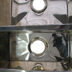 Three Basin Polished Brass Sink - Kitchen Sinks