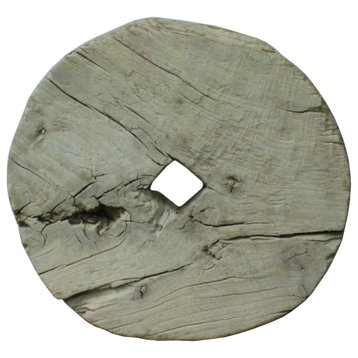 Rustic Raw Wood Round Thick Plank Display Board Hws755