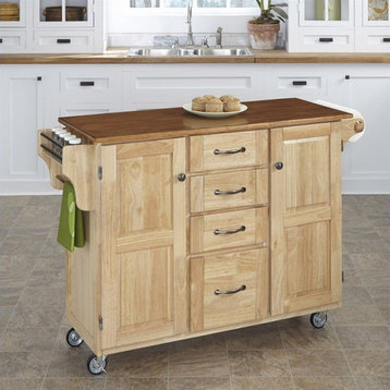 Homestyles Create-a-Cart Wood Rolling Kitchen Cart in Brown