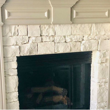 After Pic of Limewashed Stone Fireplace
