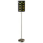 ORE International - 66"H Modern Retro Black-Green Floor Lamp - This contemporary and stylish floor lamp will brighten up your room while adding a touch of modern