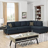 Marco Dorris Fabric Sleeper Sectional Sofa, Dark Blue