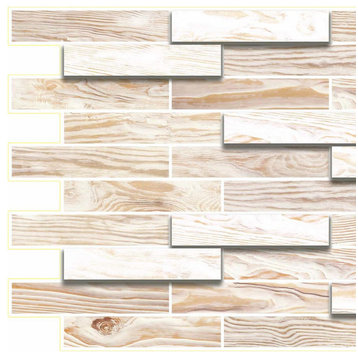 Off White Oak Steps 3D Wall Panels, Set of 5, Covers 26.4 Sq Ft
